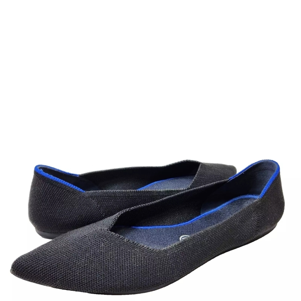 ROTHY'S The Point Flats Sz 10.5 Black Blue